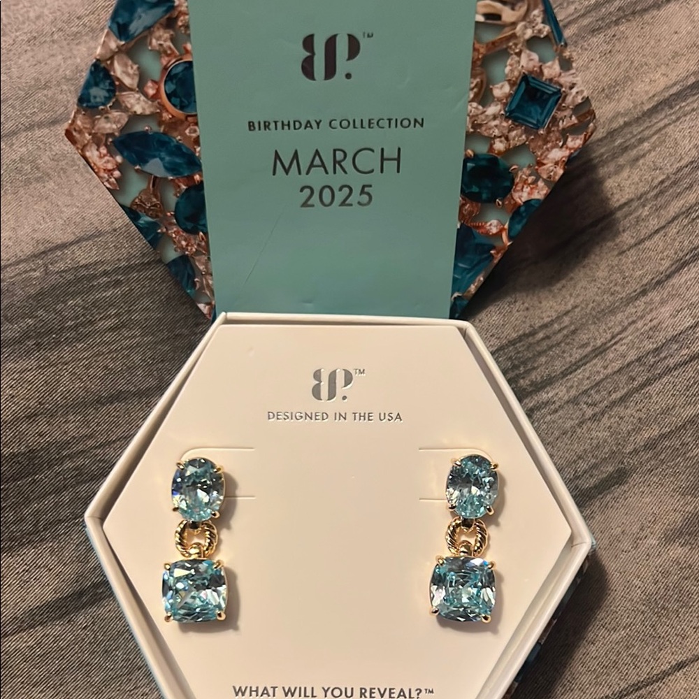 BP Aquamarine Cubic Zirconia on Gold